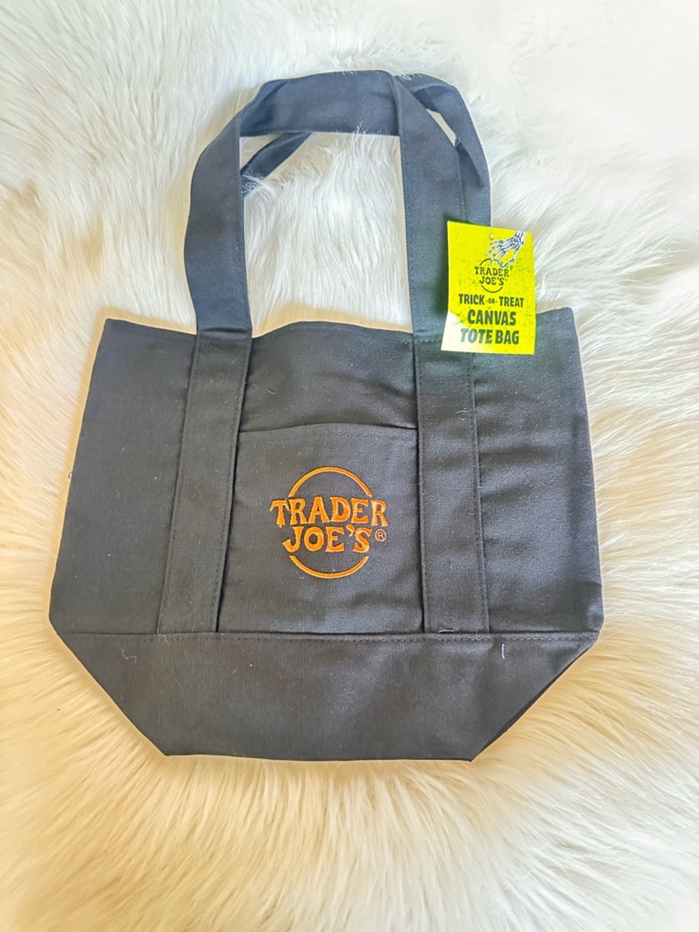 Trader Joe's  Black Canvas Mnini Tote Bag